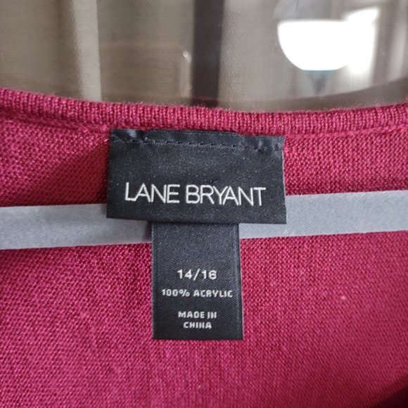 Lane Bryant Burgandy Knit Kimono Sleeve Sweater Size 14/16 LAST CHANCE - Picture 3 of 6
